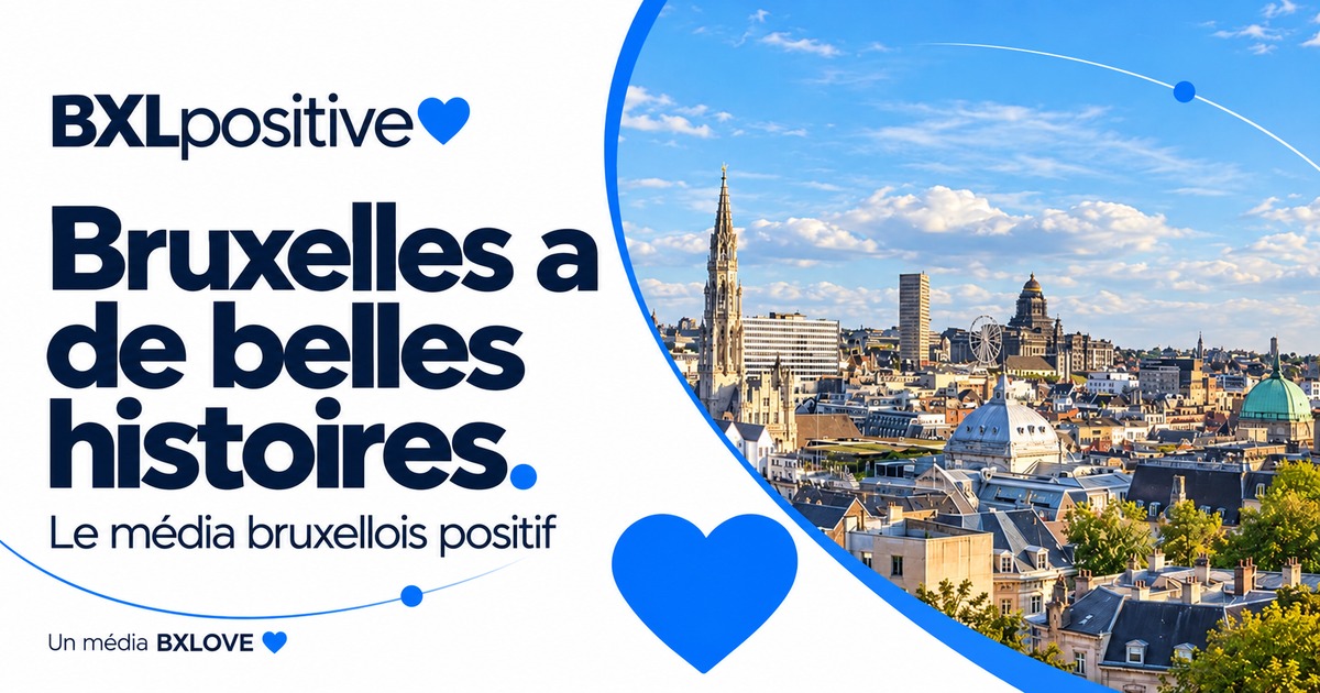 Illustration de marque BXLPositive — BXLOVE, cœur bleu.